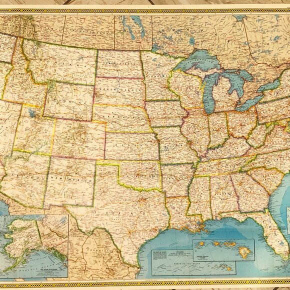 Vintage America’s Federal Lands Map National Geographic September 1982 29x42.5" - Picture 2 of 3